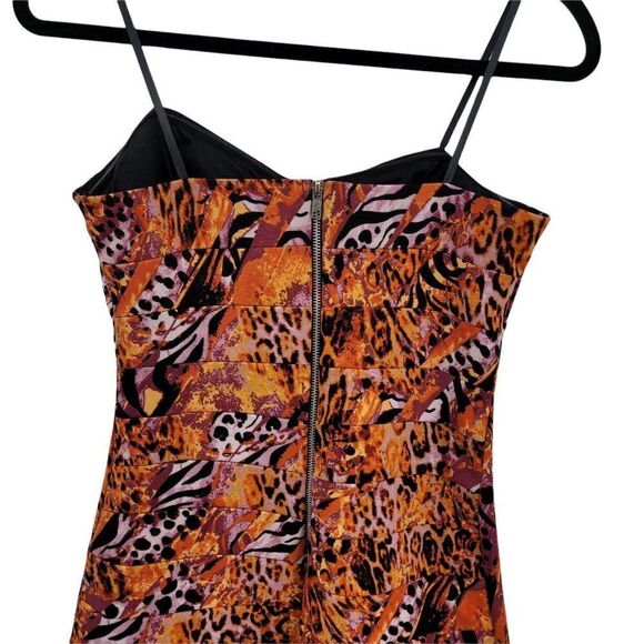 Vtg 90's City Triangles Grunge Animal Multimedia Patchwork Bodycon‎ Dress Sz M - Picture 8 of 13